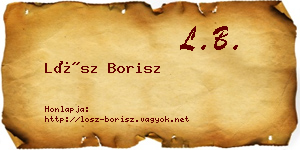 Lősz Borisz névjegykártya